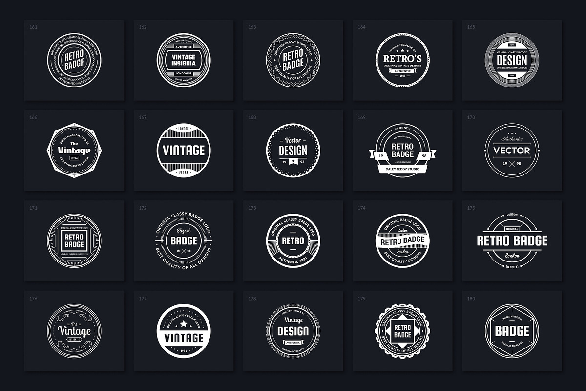 200 Retro Badges, a Branding & Logo Template by Amito Vectors (Photo 10 of 11)