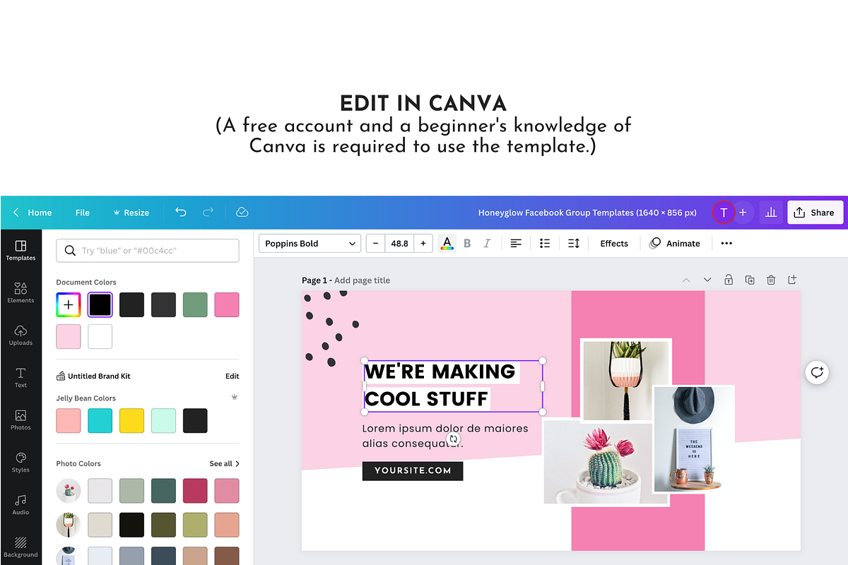 Facebook Template Pink Canva Set, a Social Media Template by ltsdesigns (Photo 5 of 5)
