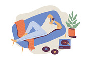 People spending time at home, a Person Illustration by Vector_Art (Thumbnail 3 of 5)