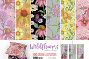 Wildflowers Clipart Flower Graphics, a Decorative Illustration by SLS Lines (Thumbnail 2 of 6)