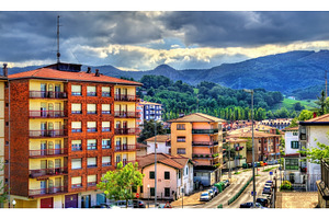 Buildings in the old town of irun spain containing irun, windows, and spain, an Architecture Photo by Leonid Andronov