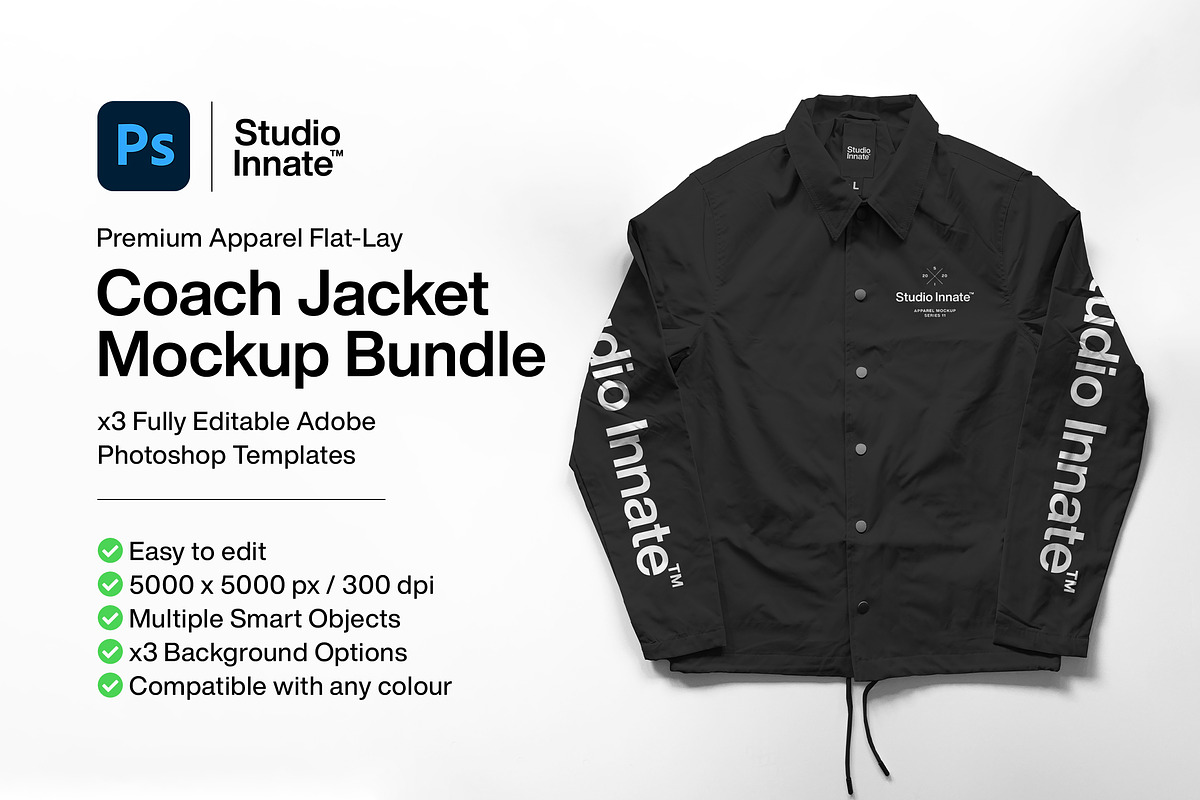 Coach Jacket Mockup Bundle, a Hoody Mockup by Studio Innate