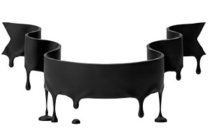black banner, transparent background