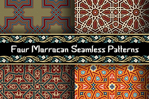 4 different Morocco patterns, a Pattern Graphic by Azat1976