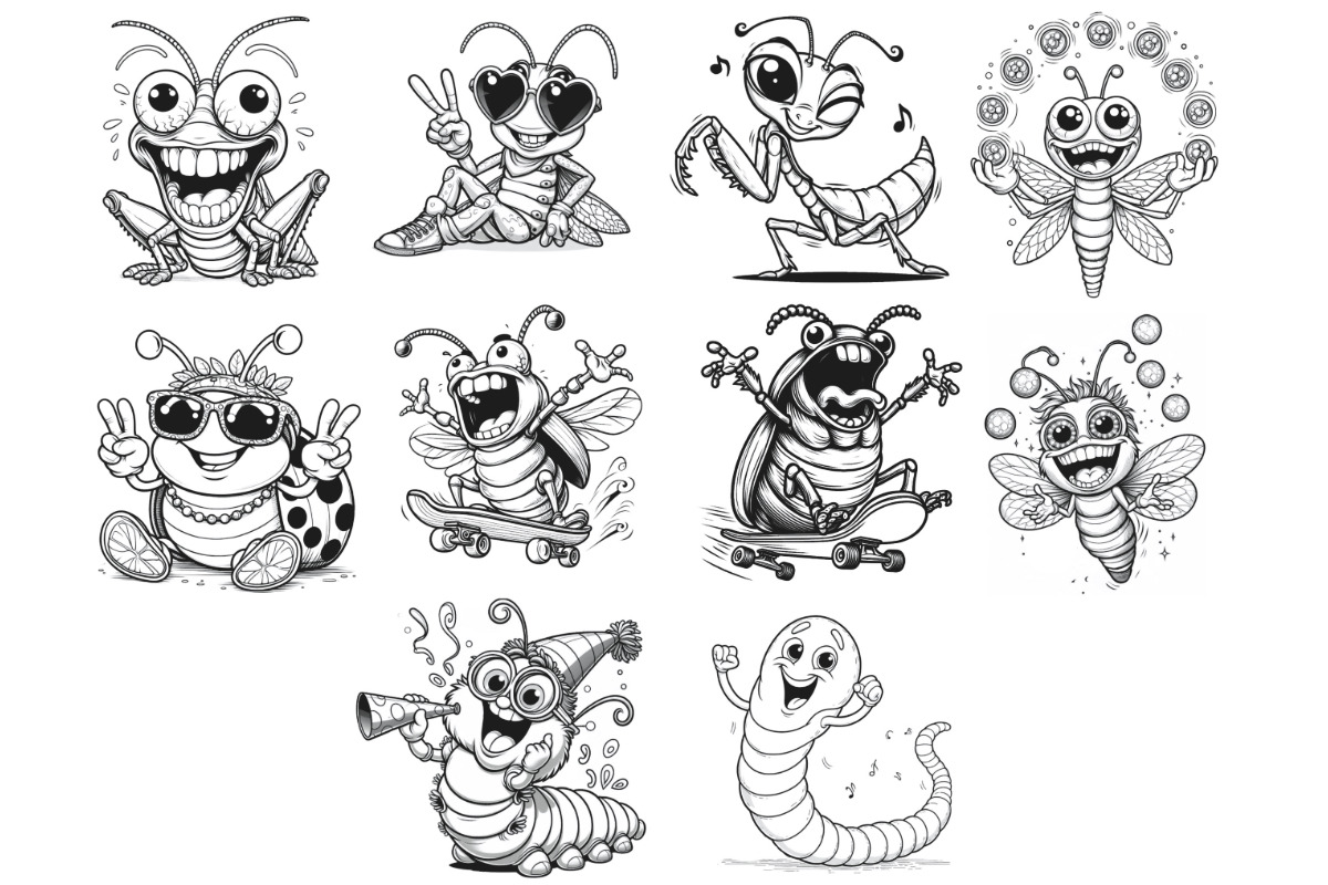 Crazy Cartoon Insects Set 1, a Brush Add-On by Disasterology Ink (Photo 8 of 10)