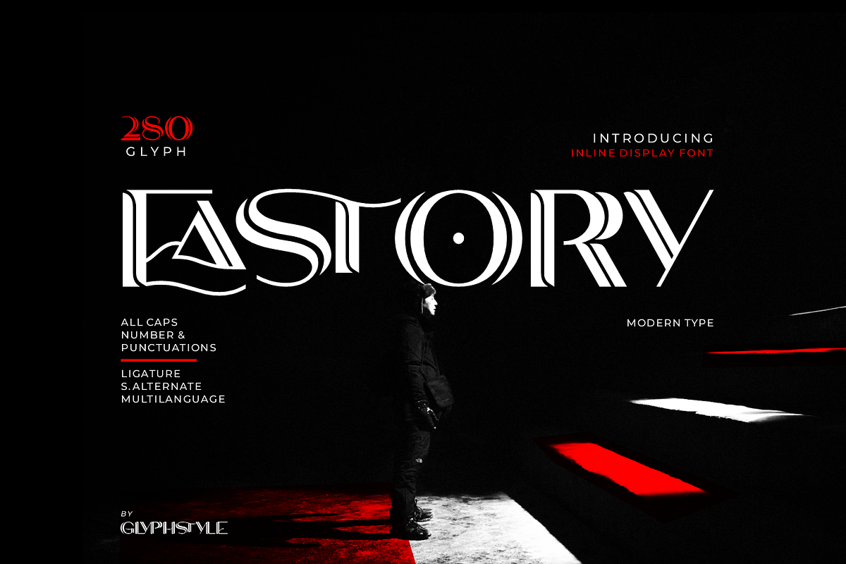 Eastory Inline Display Font, a Sans Serif Font by Glyphstyle (Photo 1 of 8)