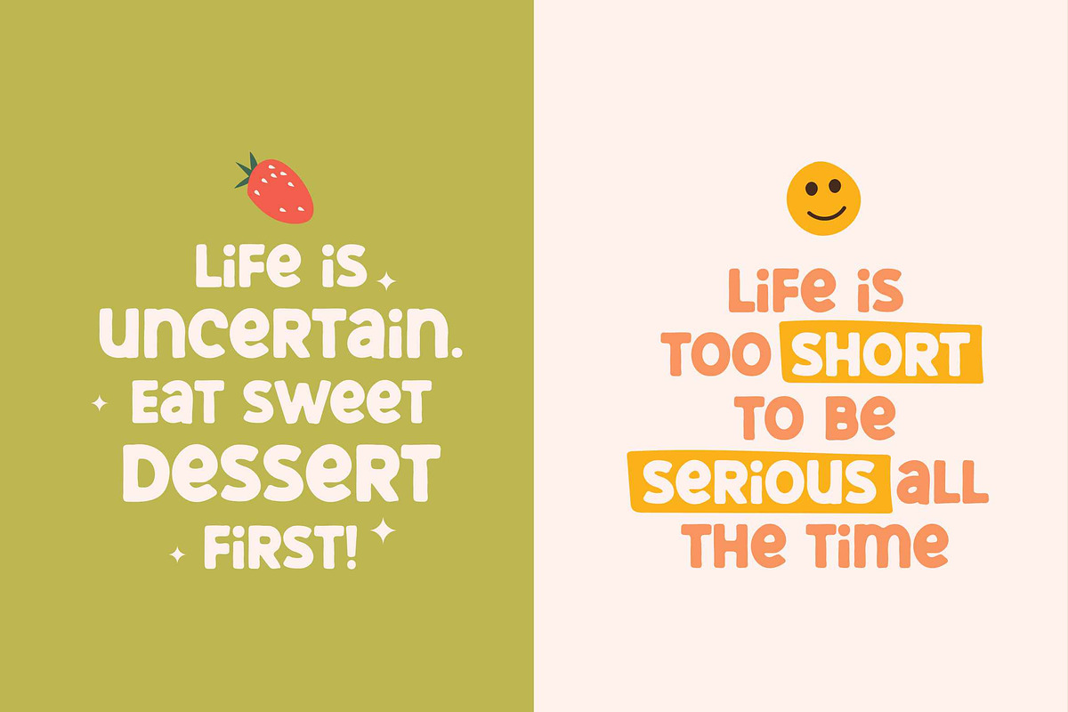 Cherry Chuckle - Chunky Hand Drawn, a Sans Serif Font by Imoodev (Photo 6 of 10)