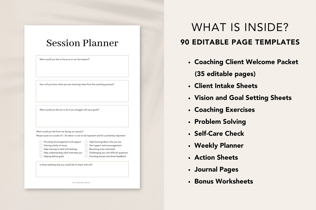 Coaching Worksheet Bundle for Canva, a Brochure Template by DeeBeeDesign (Photo 3 of 10)