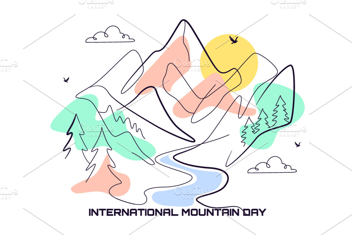 7 International Mountain Day, a Seasonal Illustration by denayunebgt (Photo 4 of 4)