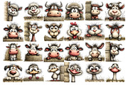 Peeking Farm Animals Watercolor PNG, an Animal Illustration by Nicolle's Colorful Art (Thumbnail 2 of 3)