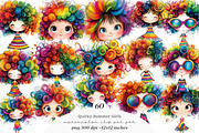 Watercolor quirky summer girl clipar, an Illustration by SinaCreation (Thumbnail 1 of 11)