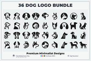 Minimal Dog Silhouette Bundle Logo, a Branding & Logo Template by Vectorium Studio