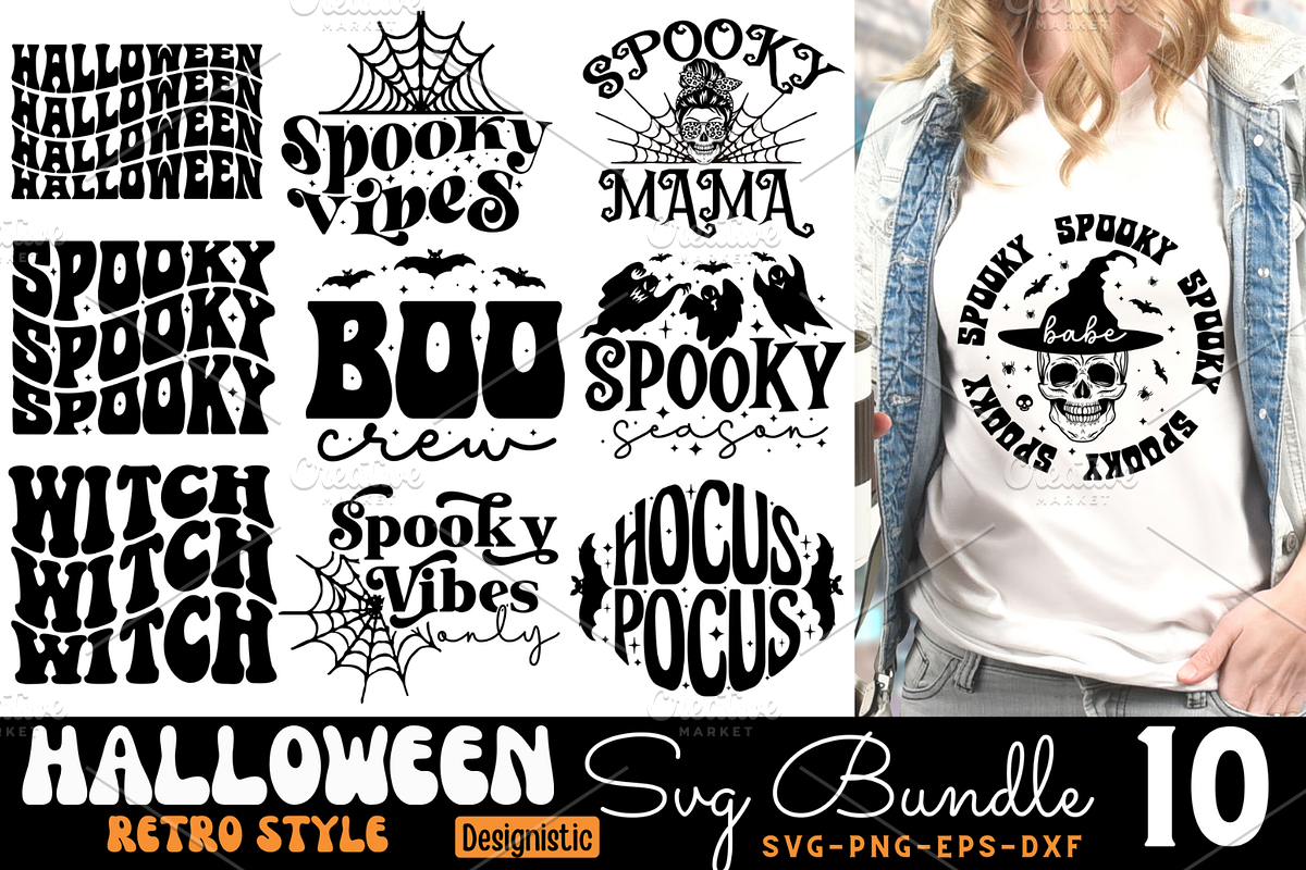 Mega Retro Halloween SVG Bundle, an Object Graphic by Design's Dark (Photo 3 of 9)