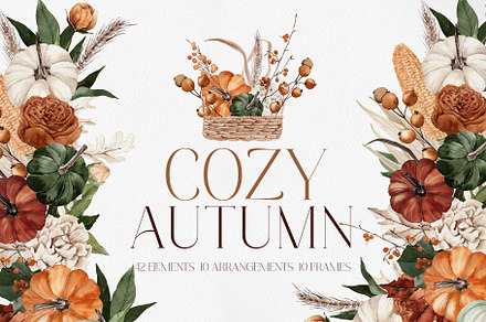 Watercolor Clipart - COZY AUTUMN, a Decorative Illustration by Beigetime