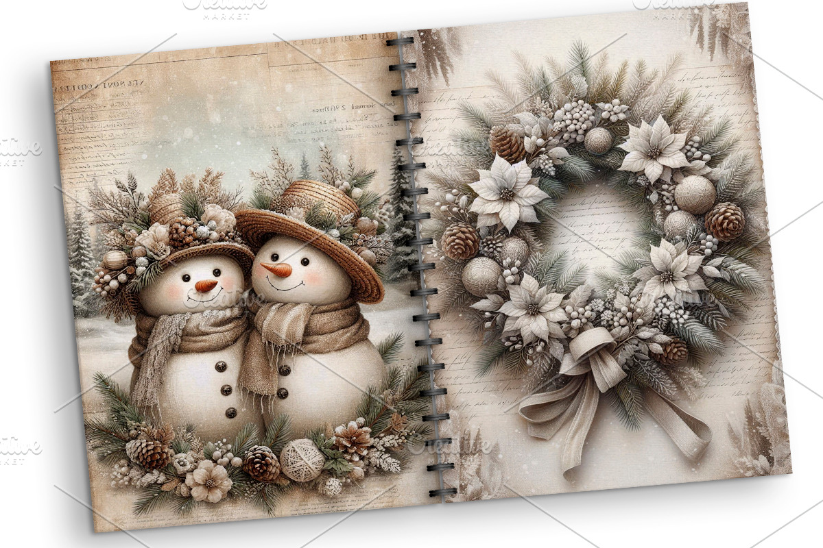 Winter Forest Junk Journal 12 Pages, a Seasonal Illustration by GalaDesign03 (Photo 5 of 6)