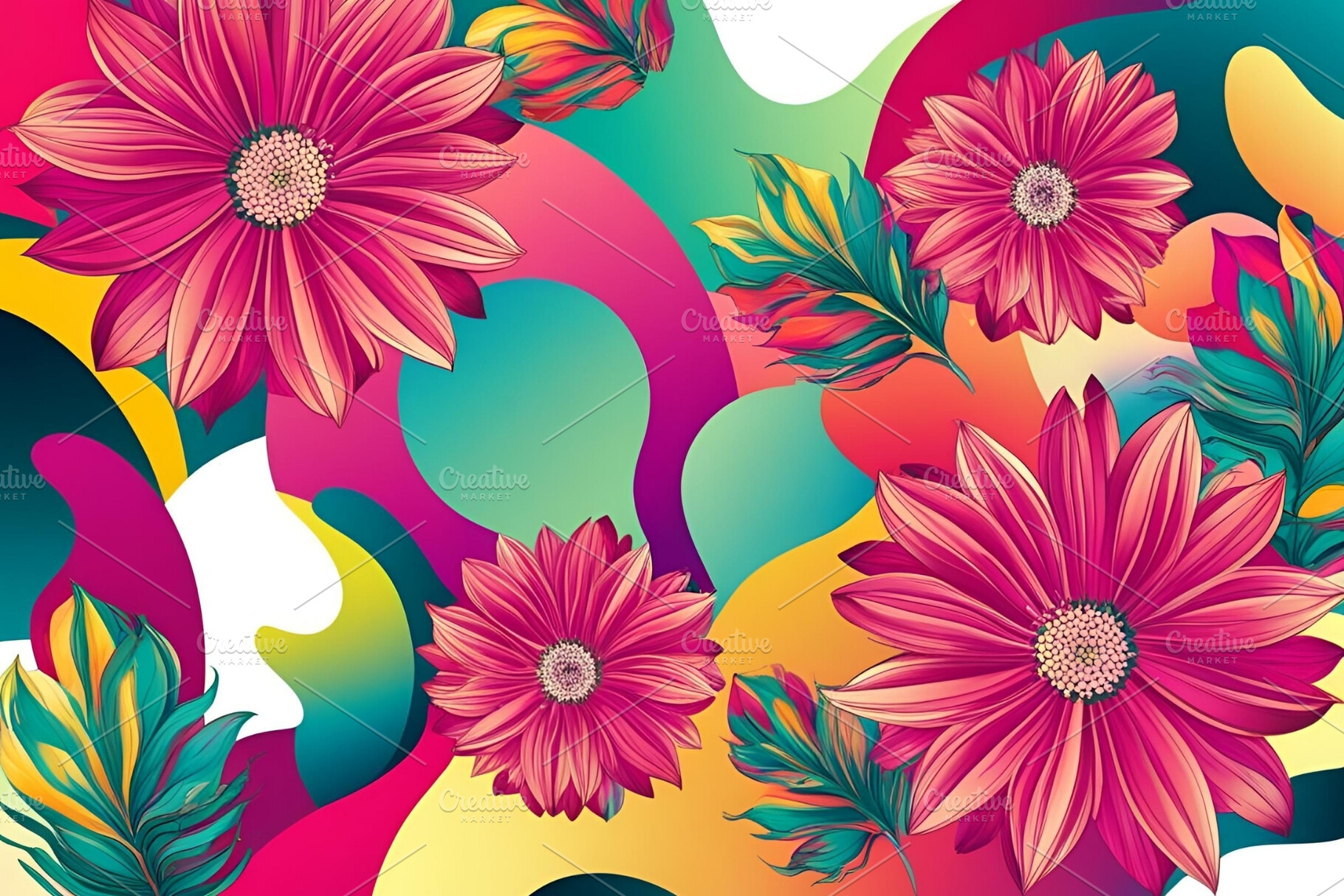 Flower illustration abstract floral, a Wallpaper Photo by ComfortQ