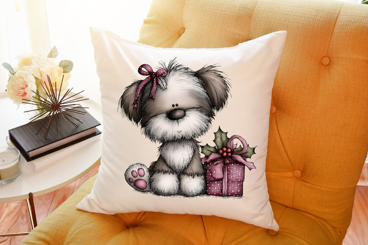 Whimsical Christmas Fluffy Dogs Clip, an Illustration by Sublimation Artist (Photo 6 of 6)
