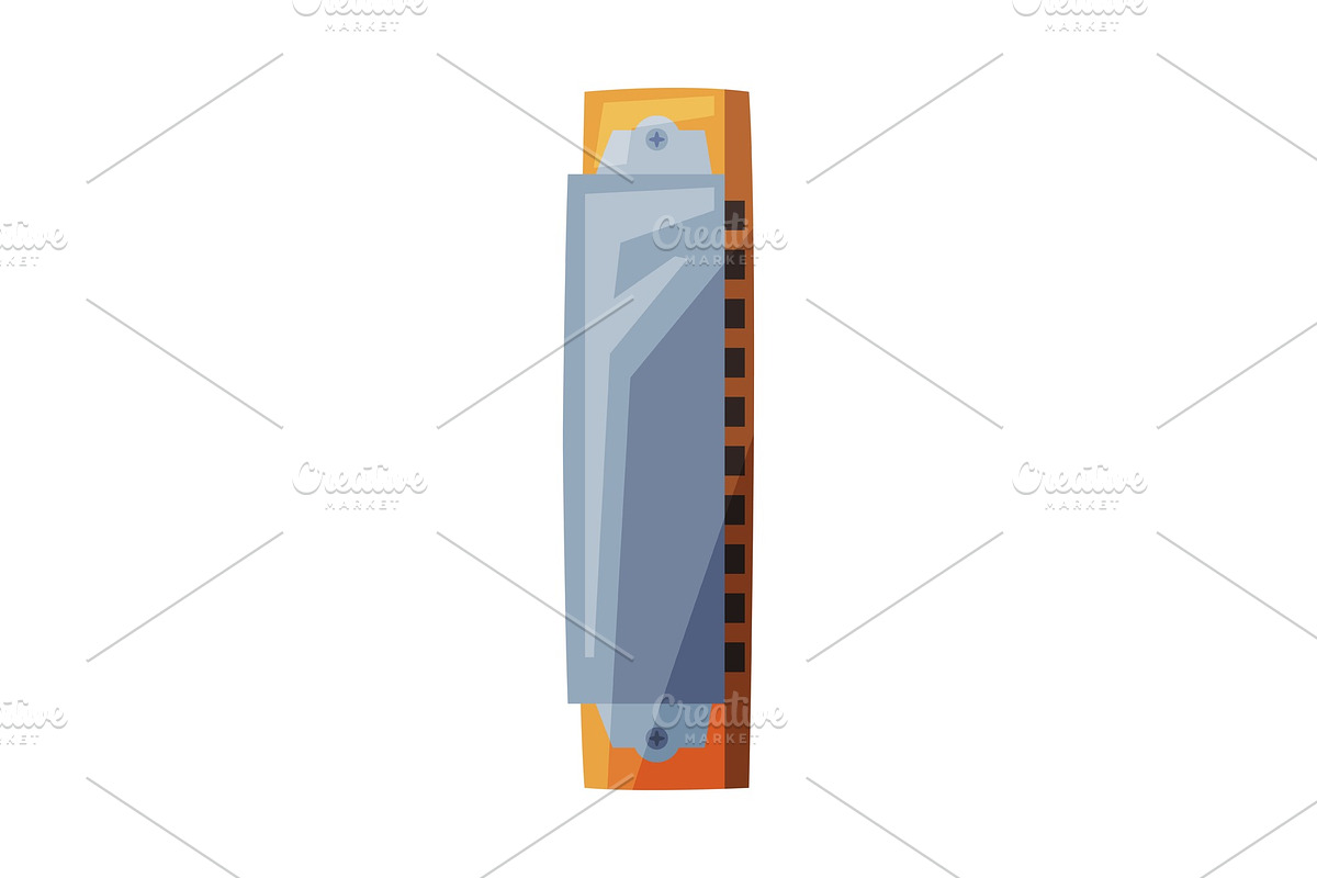 Harmonica Wind Musical Instrument, an Object Graphic by TopVectors