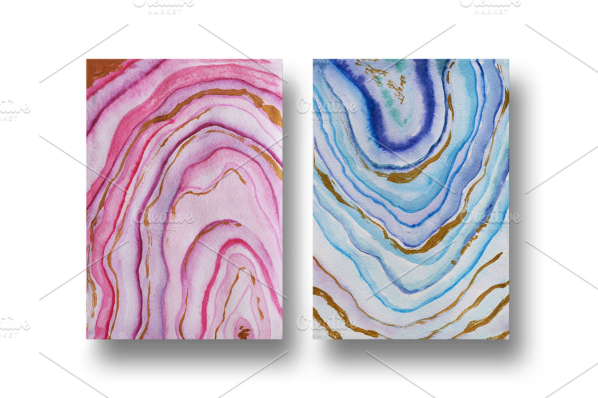 Agate 2 watercolor collection, a Texture Graphic by digital_essence (Photo 3 of 12)