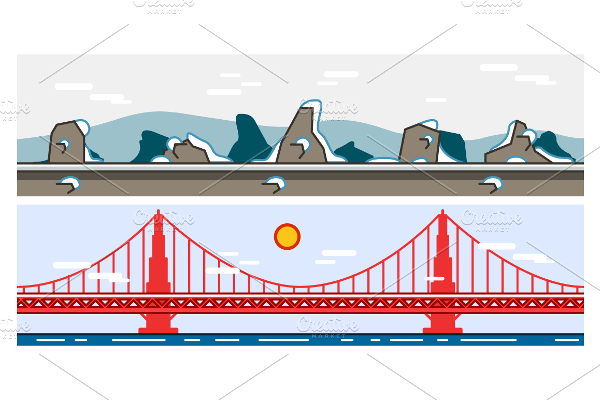 8 Game Backgrounds Set 7, an Illustration by yurakr