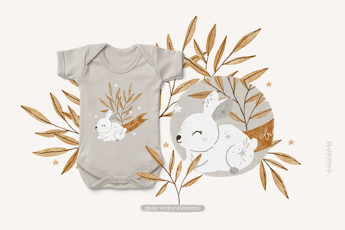 Floral Rabbit Collection, an Animal Illustration by tatiletters (Photo 13 of 13)