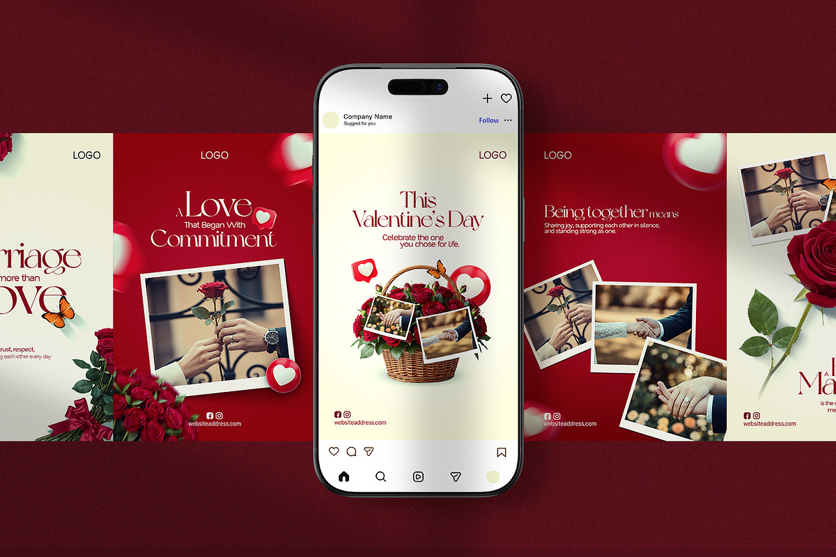 Valentine’s Day Love & Marriage Post, a Social Media Template by RamStudio2 (Photo 3 of 4)