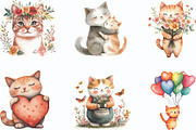 Watercolor Cat Mom Clip Art, an Illustration by Designking (Thumbnail 2 of 10)