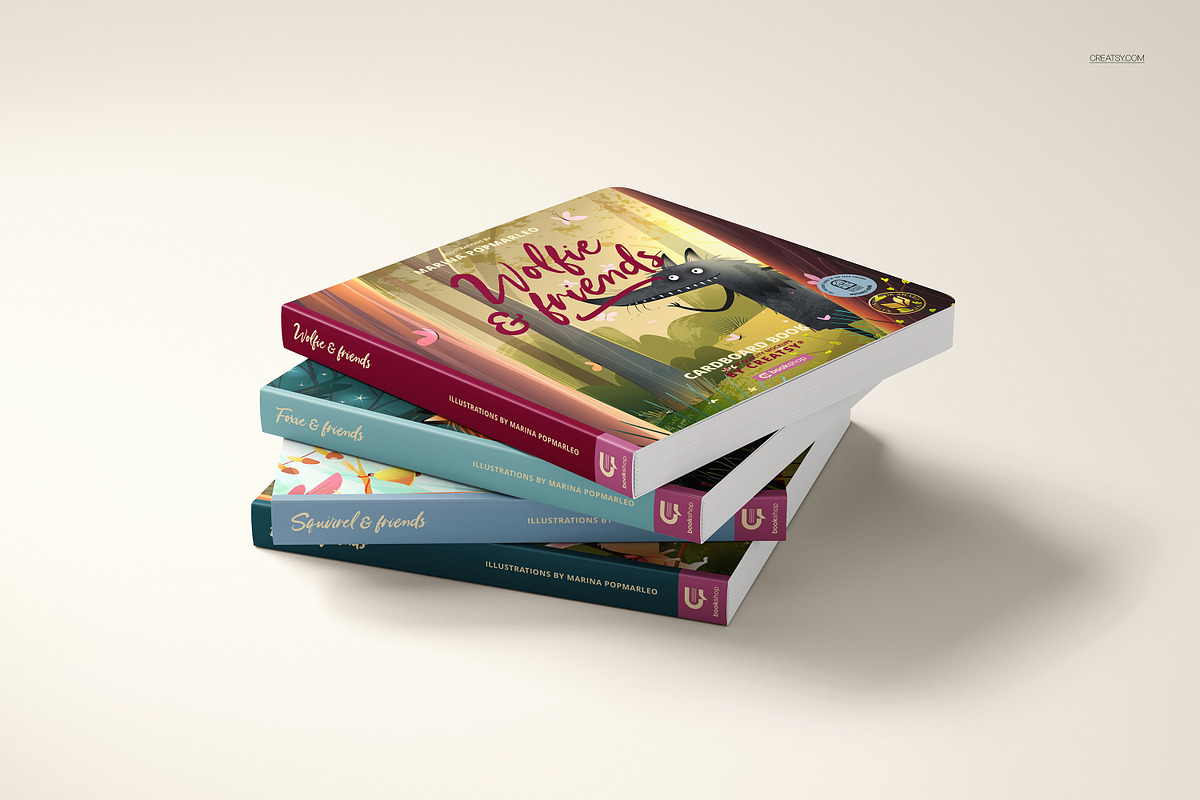 Cardboard Baby book Mockup Set, a Books & Magazine Mockup by creatsy5 (Photo 7 of 14)