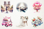 Parisian Just Married Clipart, an Illustration by RobertsArt (Thumbnail 7 of 7)