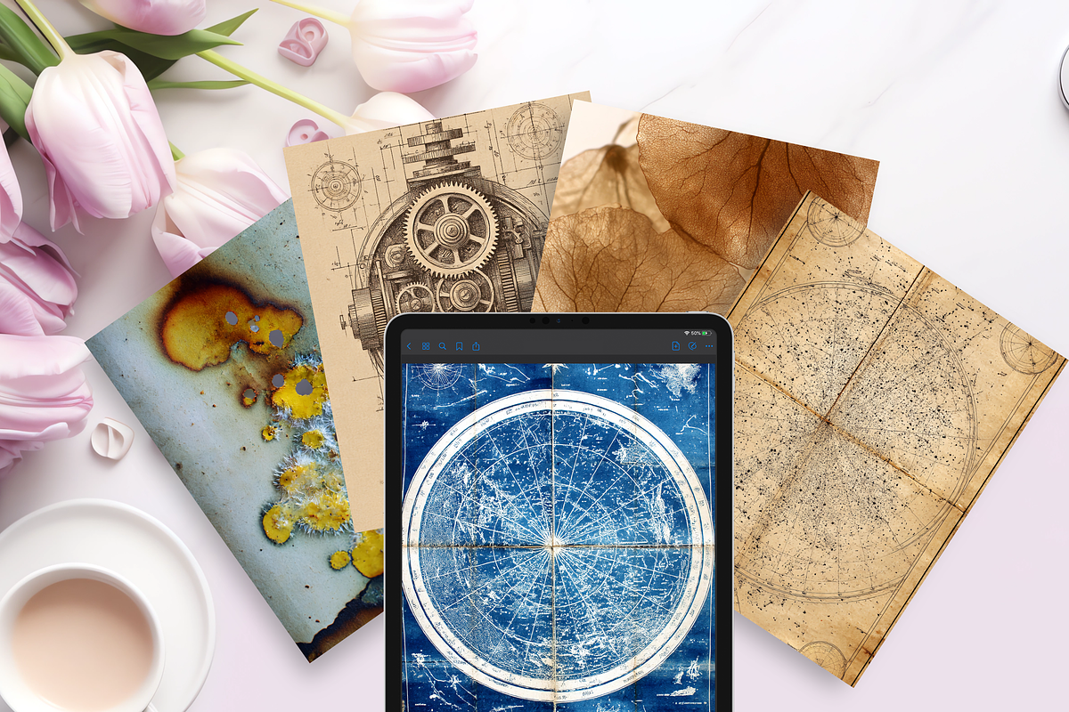 Dark Academia Junk Journal Kit, a Brochure Template by LA Design (Photo 6 of 10)