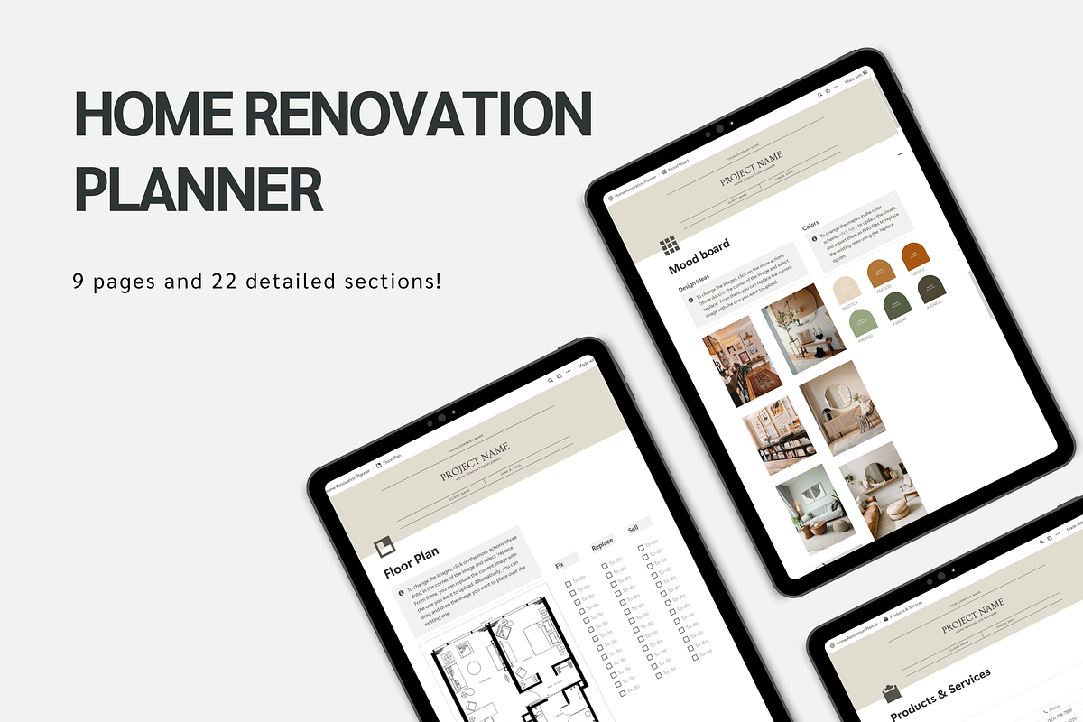 Home Renovation Notion Planner, a Presentation Template by yesitisprintable (Photo 7 of 9)