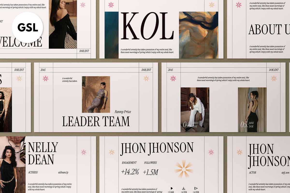 Cream Pink Gradient KOL Google Slide, a Presentation Template by graphicook (Photo 1 of 4)