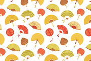 Asian hand fans seamless patterns, a Pattern Graphic by Good Studio (Thumbnail 2 of 5)