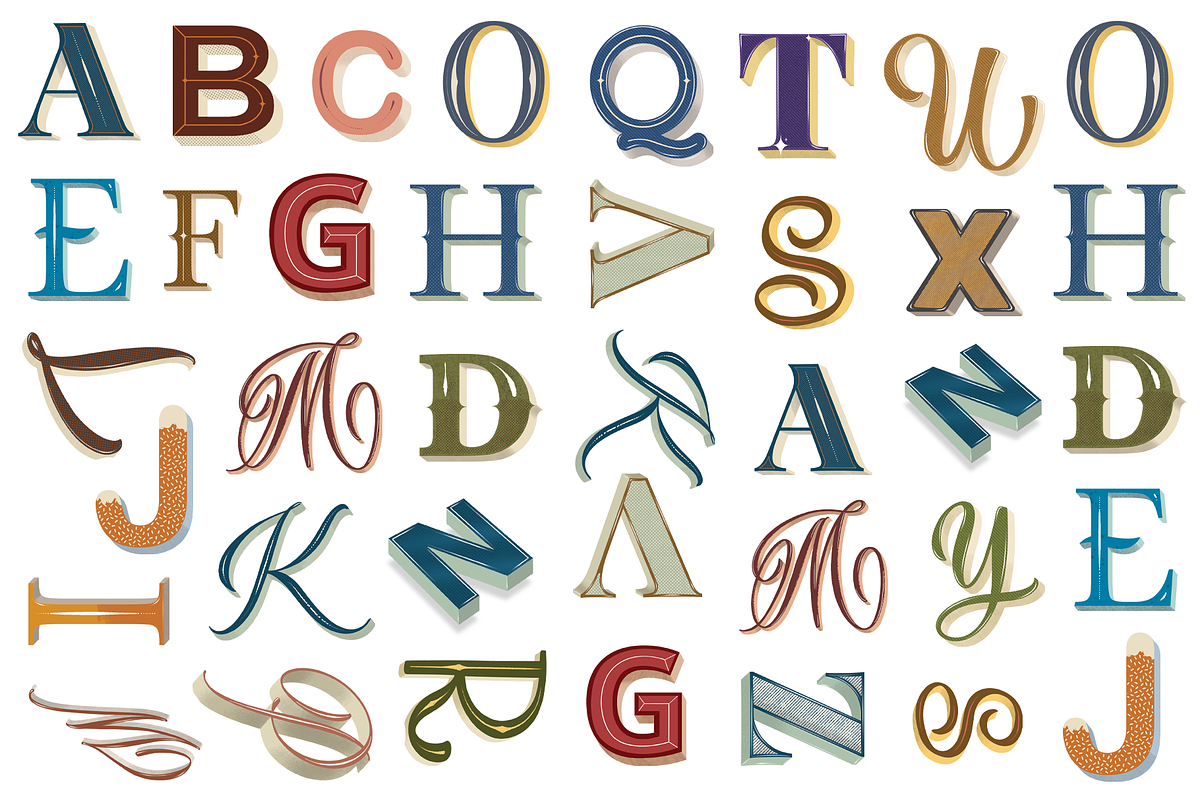 Hand-drawn Fun Alphabet, an Object Graphic by aquene (Photo 3 of 3)