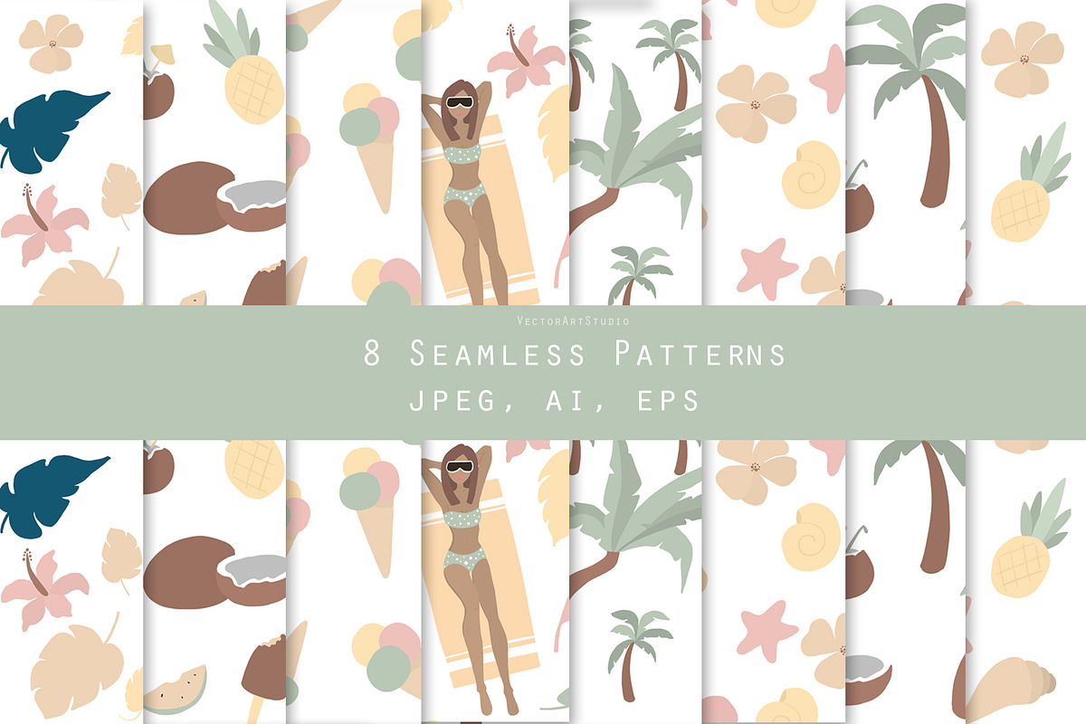 Summer time! Vector, patterns, Cards, an Illustration by SketchCliparts (Photo 7 of 7)