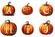 Carved Pumpkin Letter Bundle, an Illustration by DreamArtGraphic (Thumbnail 5 of 5)
