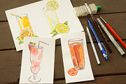 Watercolor drinks vector set, an Illustration by miminoshka (Thumbnail 7 of 7)