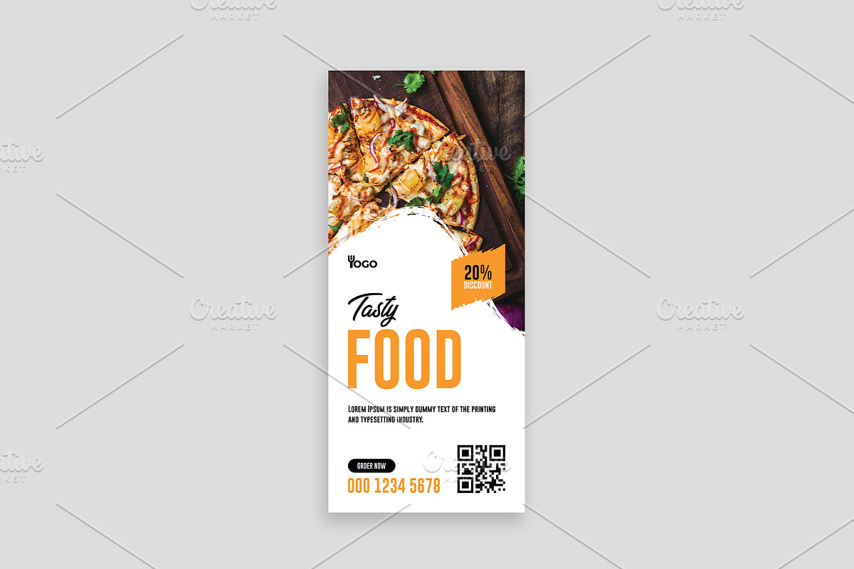 Restaurant Food Rack Card Dl Flyer, a Flyer Template by Shahjahangdb1