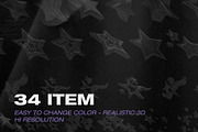 Chrome Stars Collection - 34 Png, an Object Graphic by Hainz Studio (Thumbnail 10 of 10)