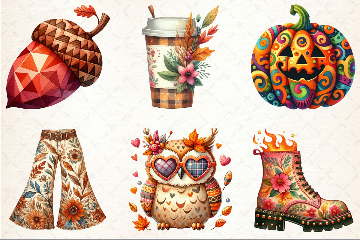 Funky Autumn Clipart, an Illustration by Rose Art (Photo 3 of 7)