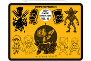 Bundle 2 Classic Character-Stamp Set, a Brush Add-On by LA Studio Sthlm (Thumbnail 3 of 17)