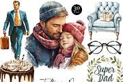 Happy Father's Day Clipart Bundle, a Seasonal Illustration by Design Scotch (Thumbnail 1 of 8)