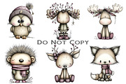 Whimsical Winter Animal Clipart, an Illustration by Craft Nest (Thumbnail 7 of 8)