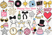 Happy New Year 2027 Clipart Party, a Seasonal Illustration by SugarCloudStudioArt (Thumbnail 1 of 6)