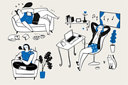 Relaxation moments, a Person Illustration by Huza Studio (Thumbnail 9 of 13)