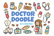 Doctor Kawaii Doodle Illustration, a Healthcare Illustration by yellowline (Thumbnail 1 of 4)