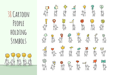 Cartoon People with Symbols, an Object Graphic by Sapunkele