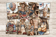 4th of July Junk Journal Pages, a Person Illustration by GlamArtZhanna (Thumbnail 6 of 10)