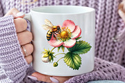 Pink Summer Bees Garden Clipart, an Illustration by Rose Art (Thumbnail 8 of 8)
