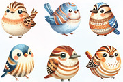 Quirky Whimsical Birds Clipart, an Illustration by CraftArtStudio (Thumbnail 2 of 6)